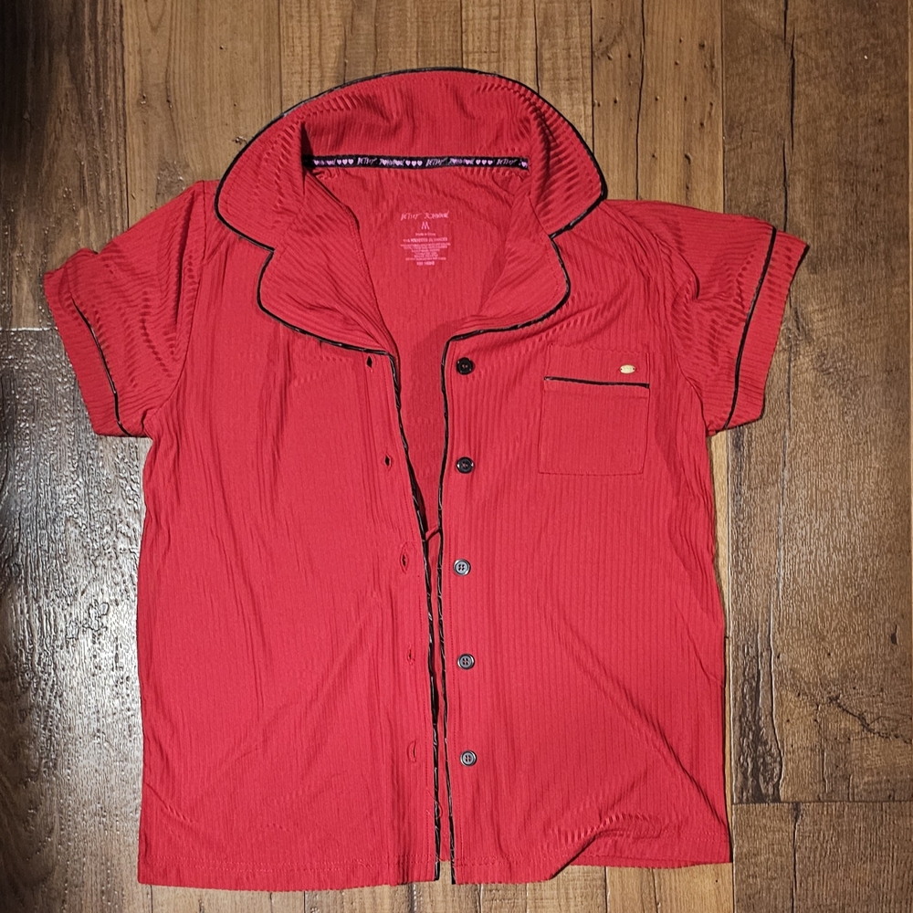 Betsey Johnson Red and Black Pajama Set